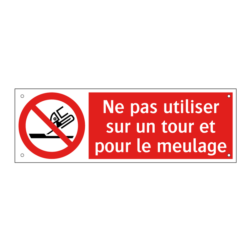Ne pas utiliser sur un tour et pour le meulage