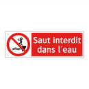 Saut interdit dans l'eau