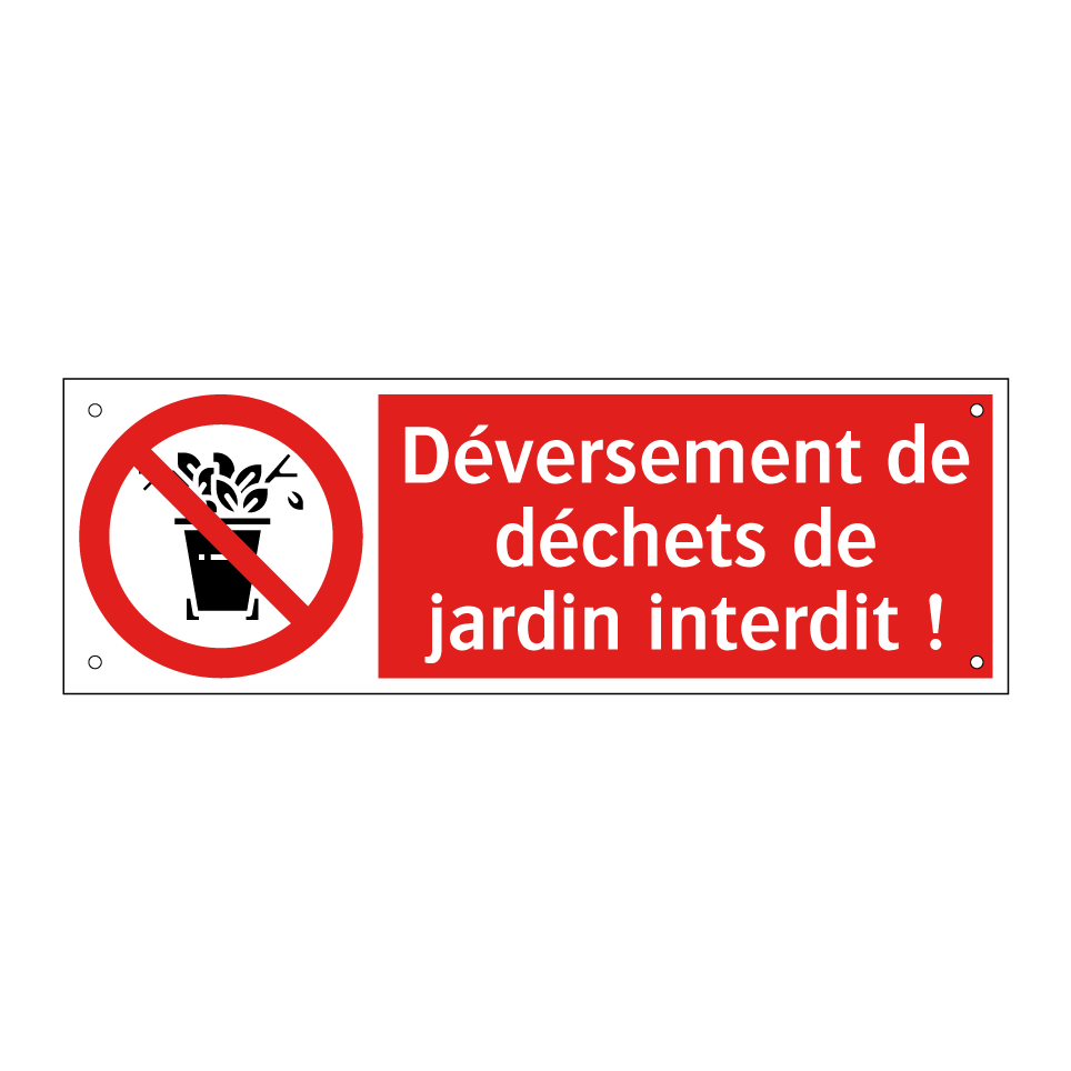 Déversement de déchets de jardin interdit !