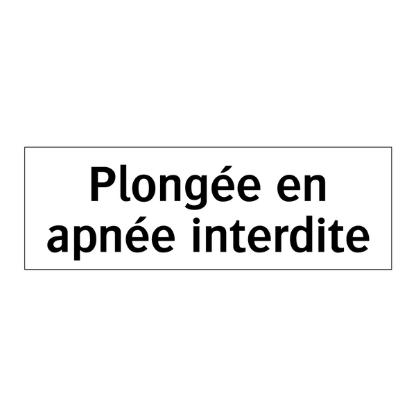 Plongée en apnée interdite