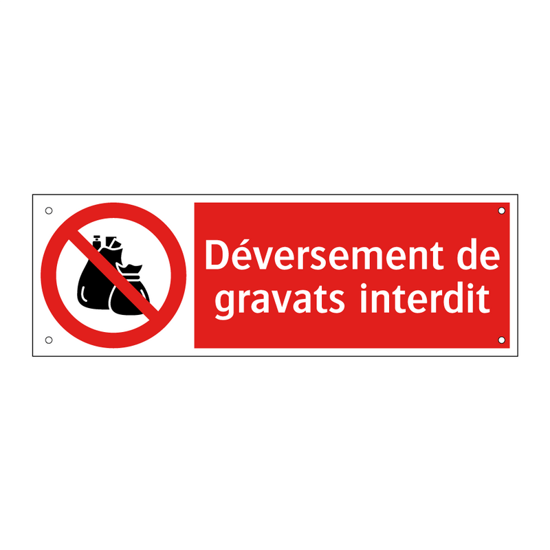Déversement de gravats interdit
