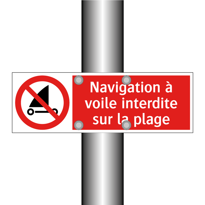 Navigation à voile interdite sur la plage