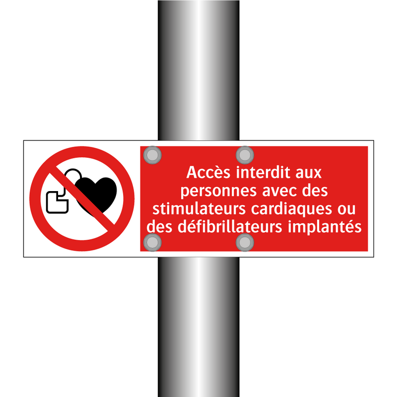Accès interdit aux personnes avec des stimulateurs cardiaques ou des défibrillateurs implantés