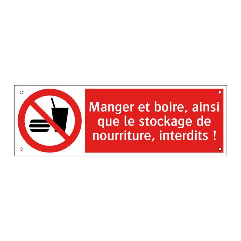 Manger et boire, ainsi que le stockage de nourriture, interdits !