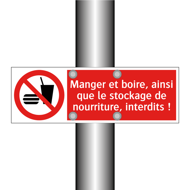 Manger et boire, ainsi que le stockage de nourriture, interdits !