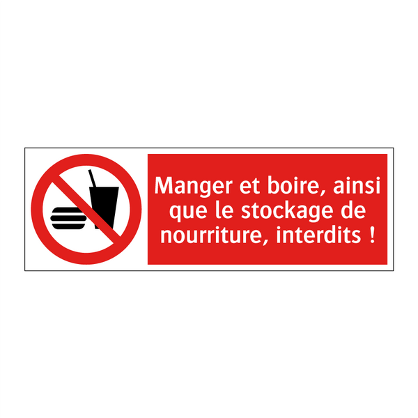 Manger et boire, ainsi que le stockage de nourriture, interdits !