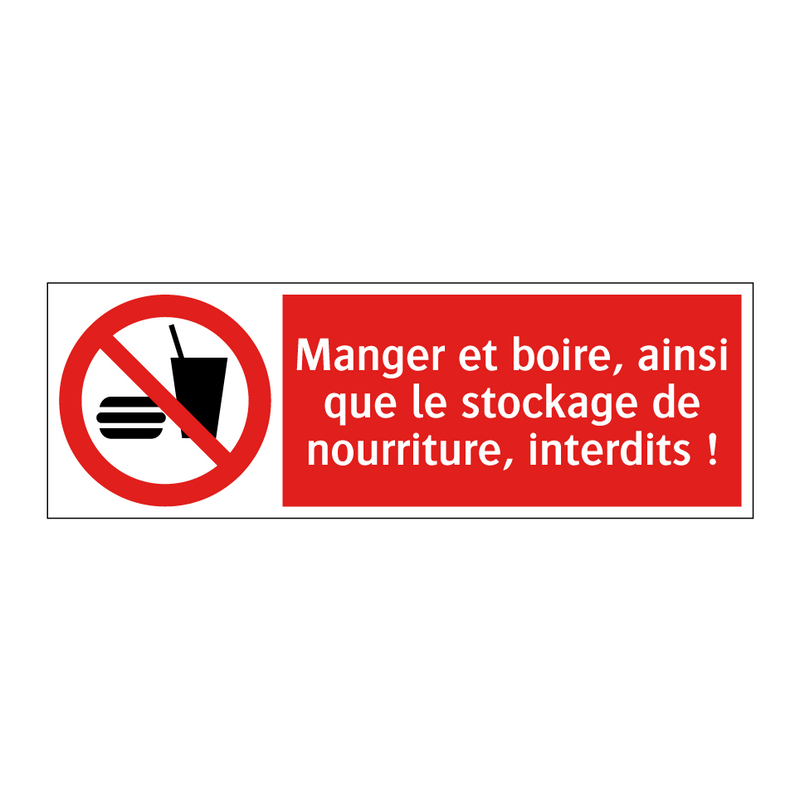 Manger et boire, ainsi que le stockage de nourriture, interdits !