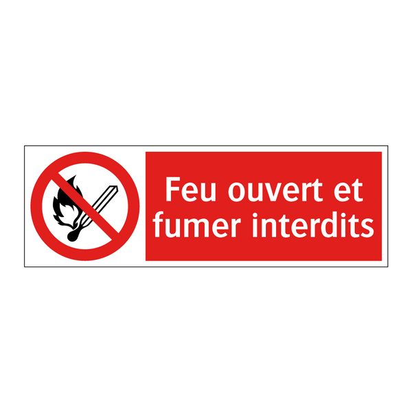 Feu ouvert et fumer interdits