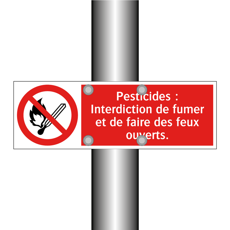 Pesticides : Interdiction de fumer et de faire des feux ouverts.