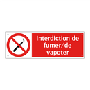 Interdiction de fumer/de vapoter