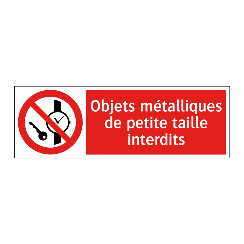Objets métalliques de petite taille interdits