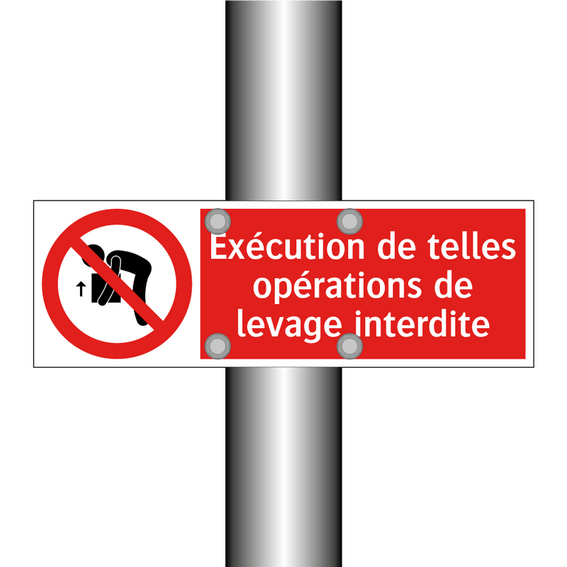Exécution de telles opérations de levage interdite