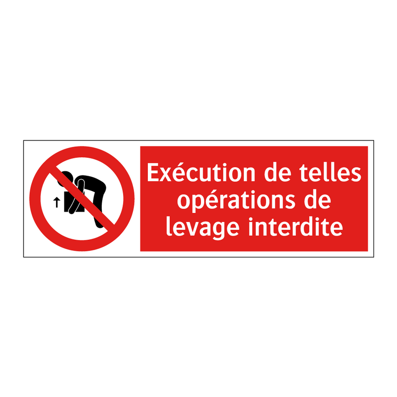 Exécution de telles opérations de levage interdite