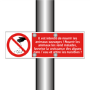 Il est interdit de nourrir les animaux sauvages ! Nourrir les animaux les rend malades, favorise la croissance des algues dans l'eau et attire les nuisibles !