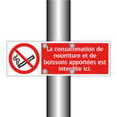 La consommation de nourriture et de boissons apportées est interdite ici.