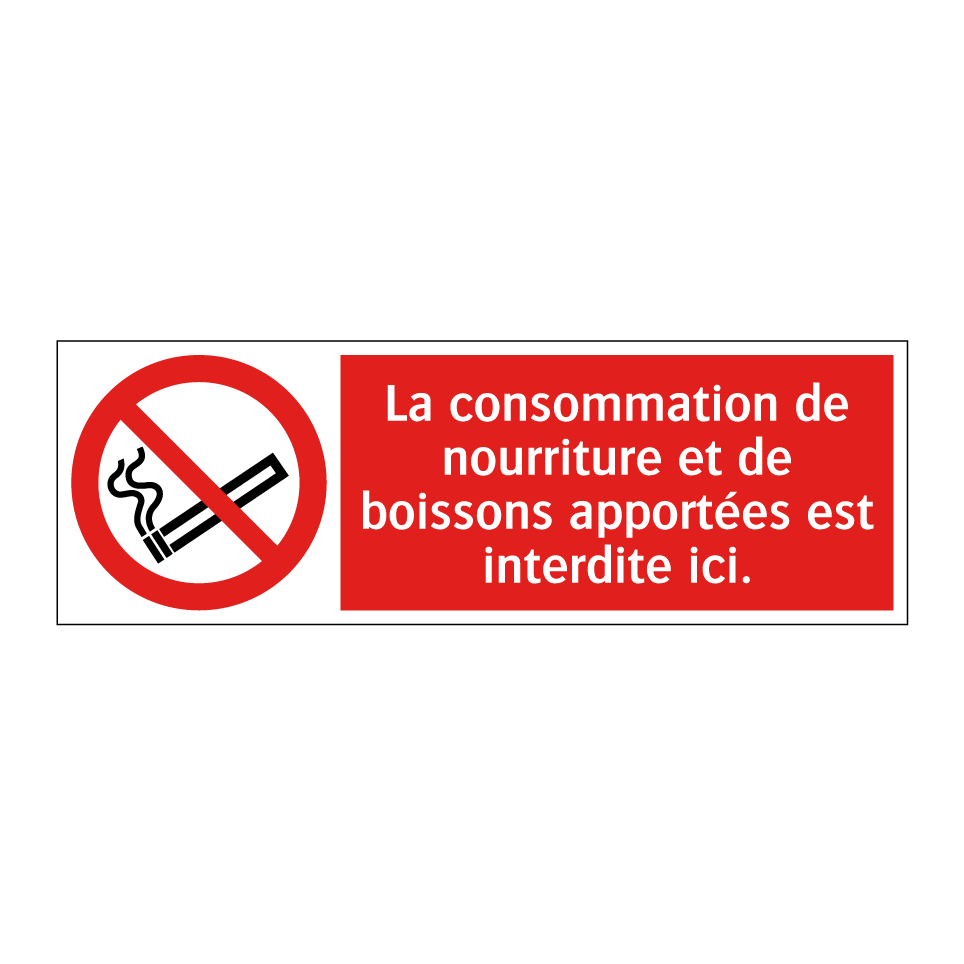 La consommation de nourriture et de boissons apportées est interdite ici.