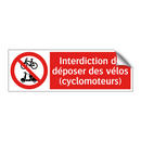 Interdiction de déposer des vélos (cyclomoteurs)
