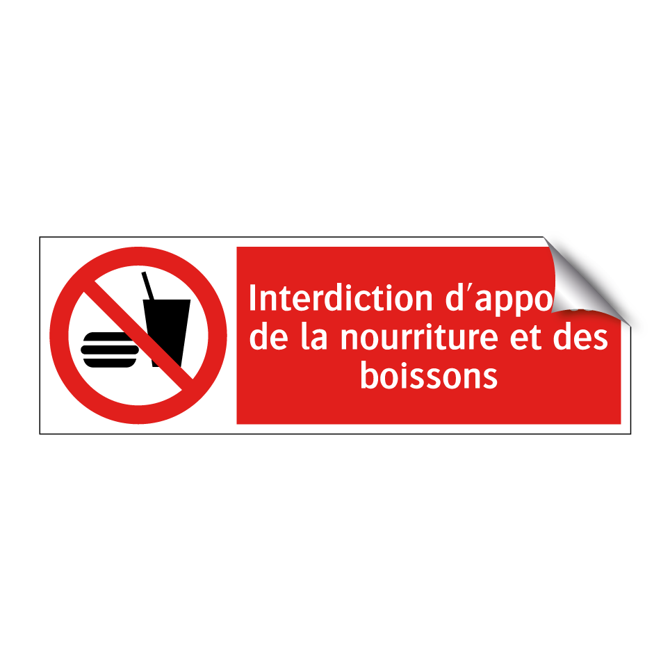 Interdiction d'apporter de la nourriture et des boissons