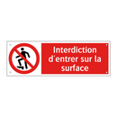 Interdiction d'entrer sur la surface