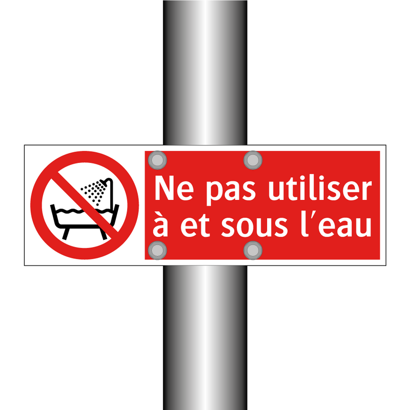 Ne pas utiliser à et sous l'eau