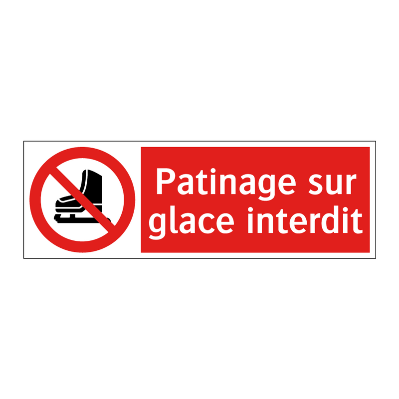 Patinage sur glace interdit