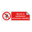 Alcool et substances enivrantes interdits