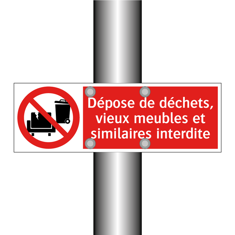 Dépose de déchets, vieux meubles et similaires interdite