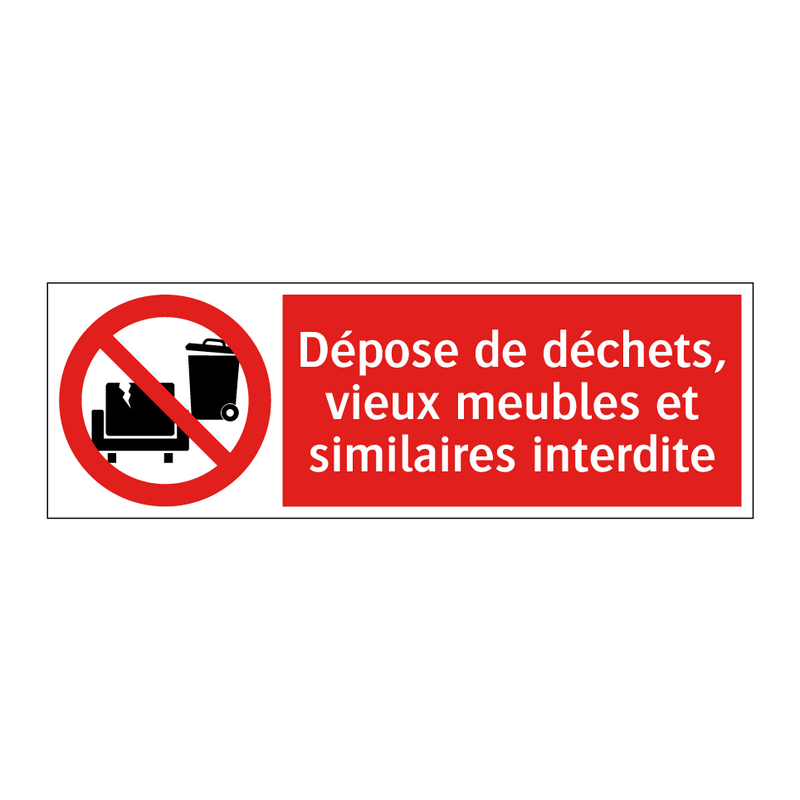 Dépose de déchets, vieux meubles et similaires interdite