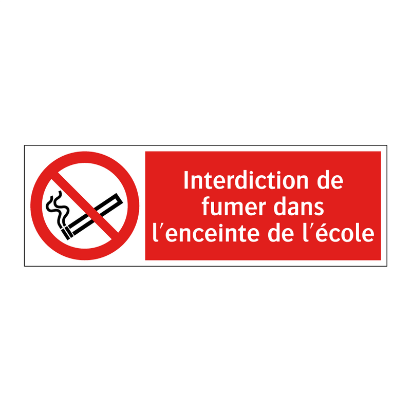 Interdiction de fumer dans l'enceinte de l'école