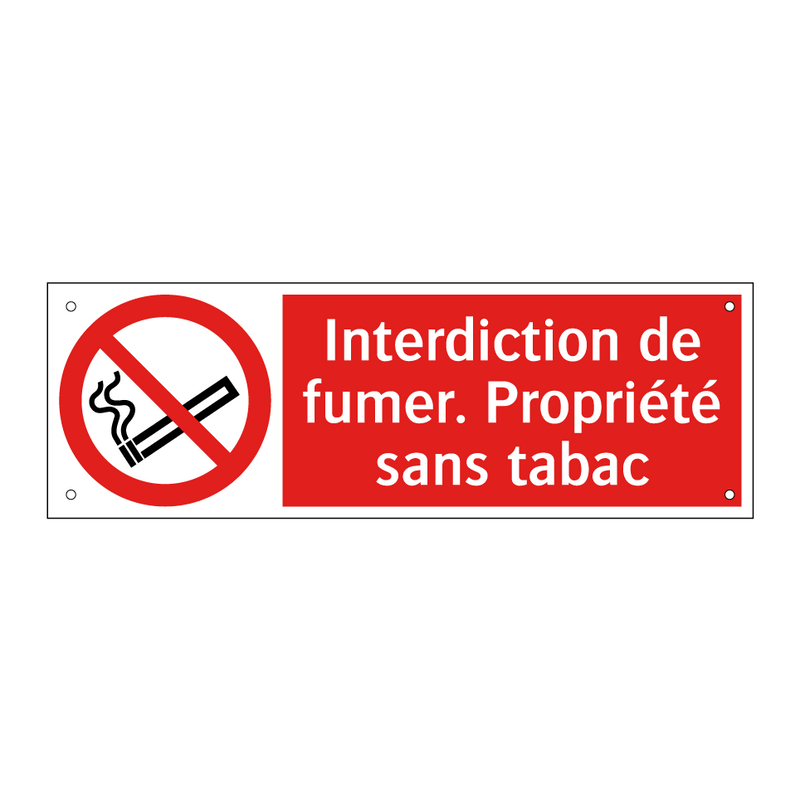 Interdiction de fumer. Propriété sans tabac