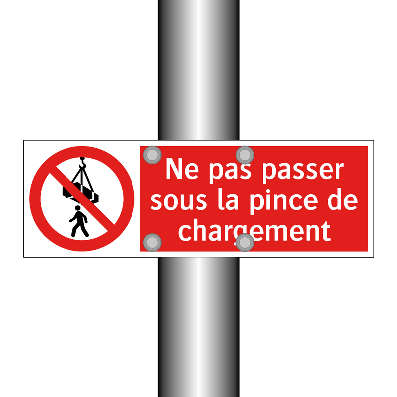 Ne pas passer sous la pince de chargement