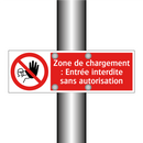 Zone de chargement : Entrée interdite sans autorisation