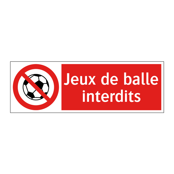 Jeux de balle interdits