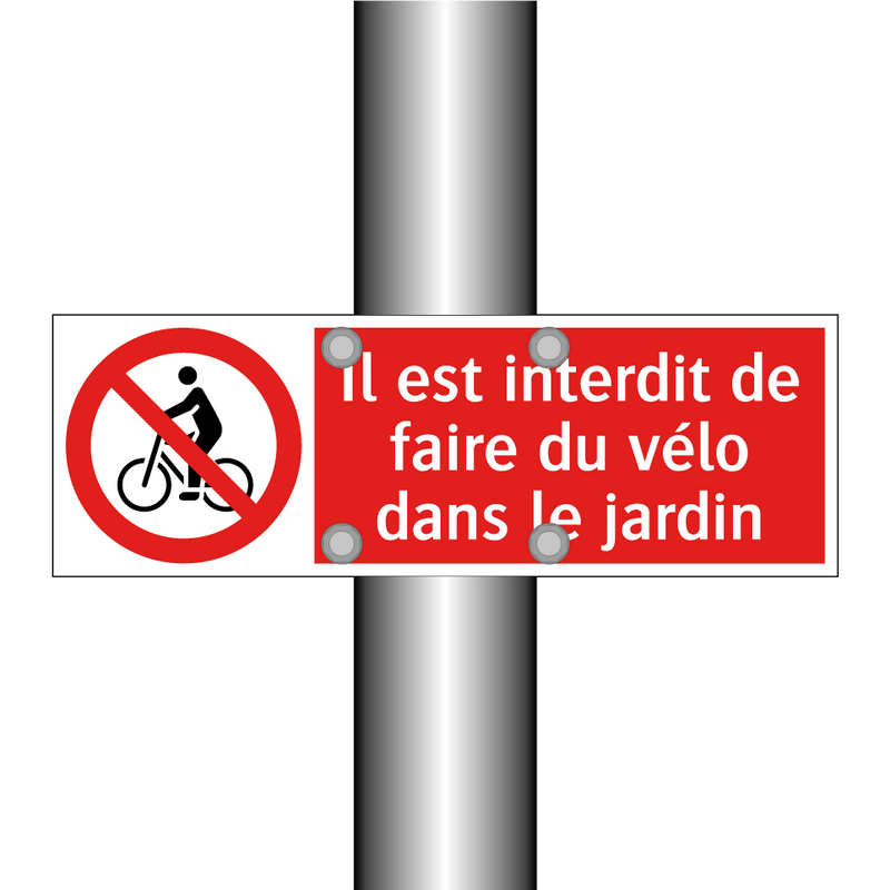 Il est interdit de faire du vélo dans le jardin