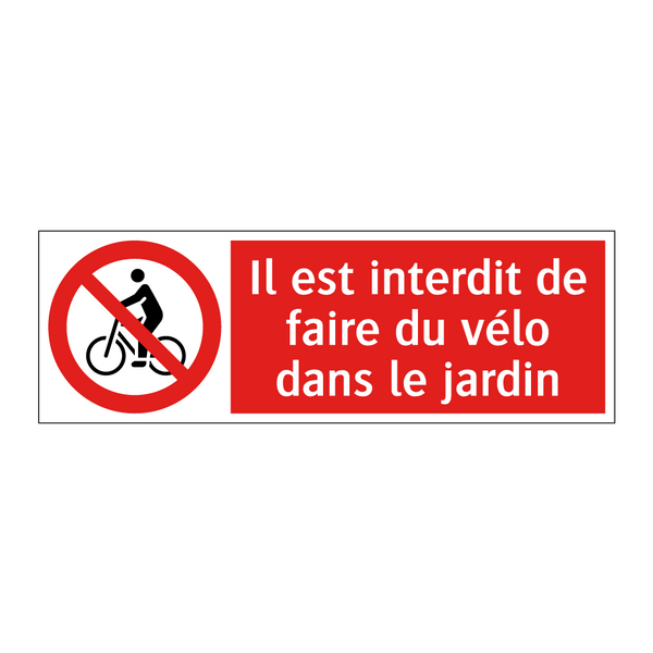 Il est interdit de faire du vélo dans le jardin