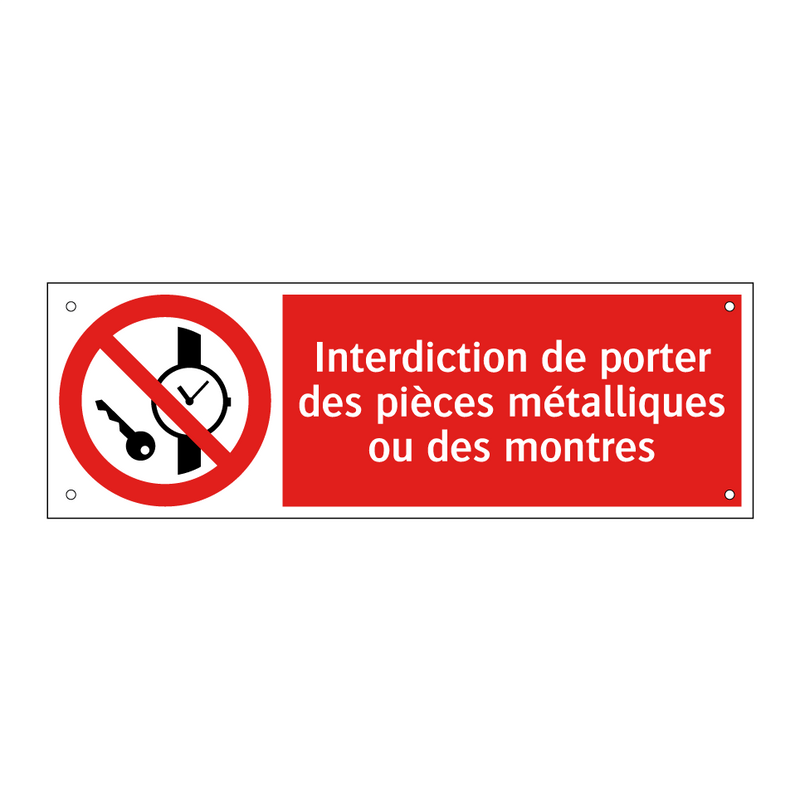 Interdiction de porter des pièces métalliques ou des montres