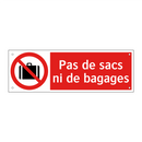 Pas de sacs ni de bagages