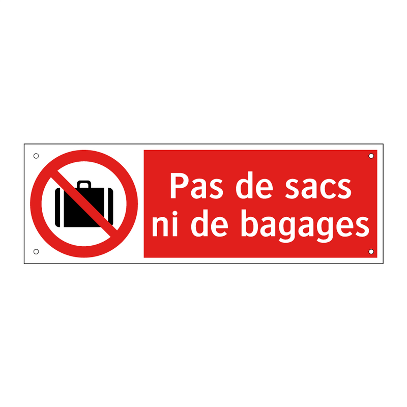 Pas de sacs ni de bagages