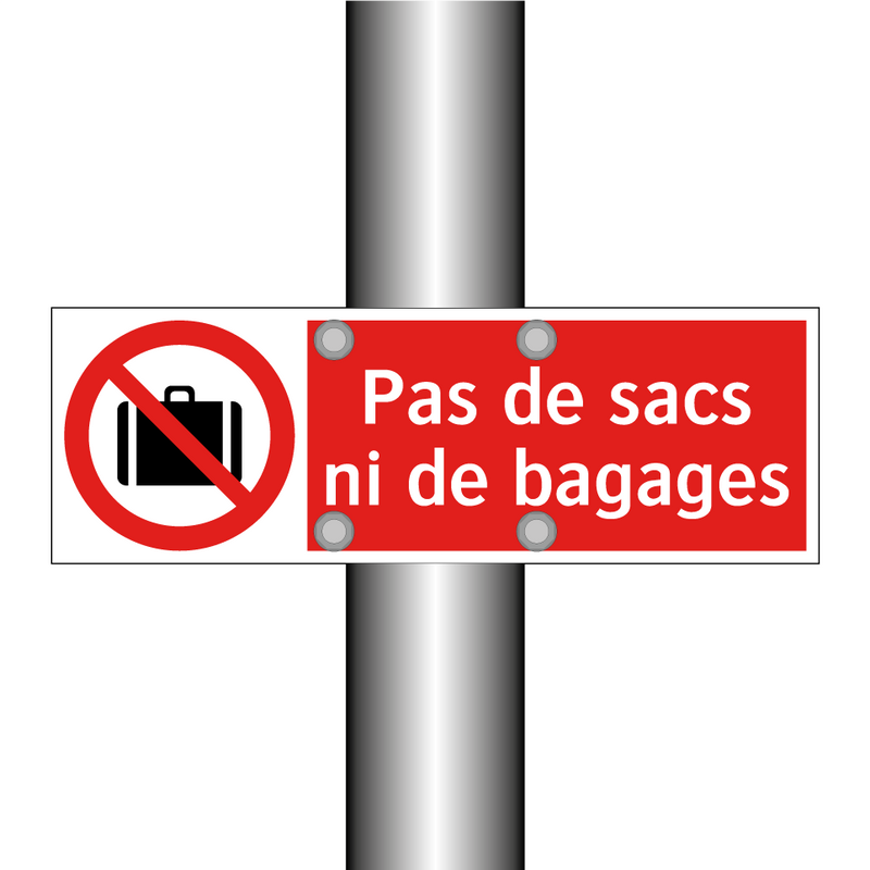 Pas de sacs ni de bagages