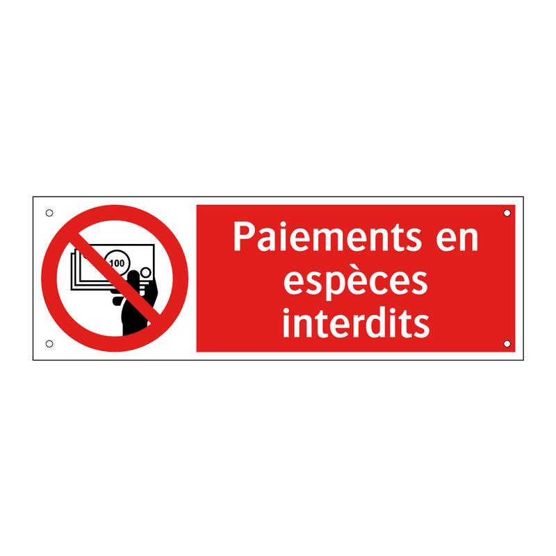 Paiements en espèces interdits