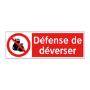 Défense de déverser