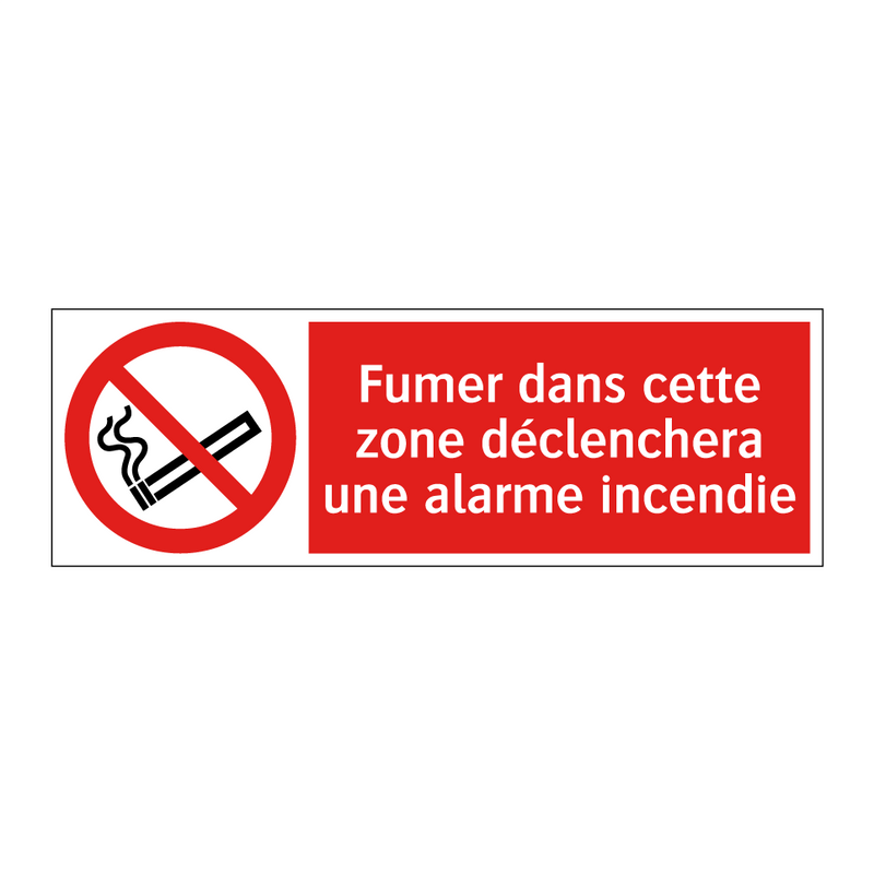 Fumer dans cette zone déclenchera une alarme incendie