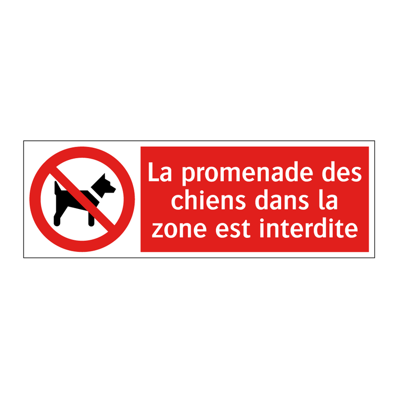 La promenade des chiens dans la zone est interdite