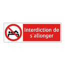 Interdiction de s'allonger