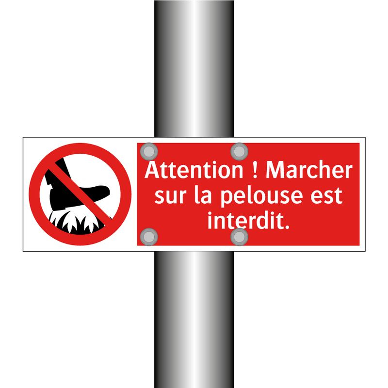 Attention ! Marcher sur la pelouse est interdit.