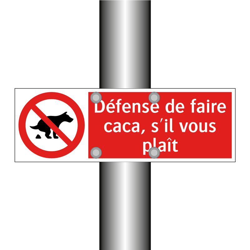 Défense de faire caca, s'il vous plaît