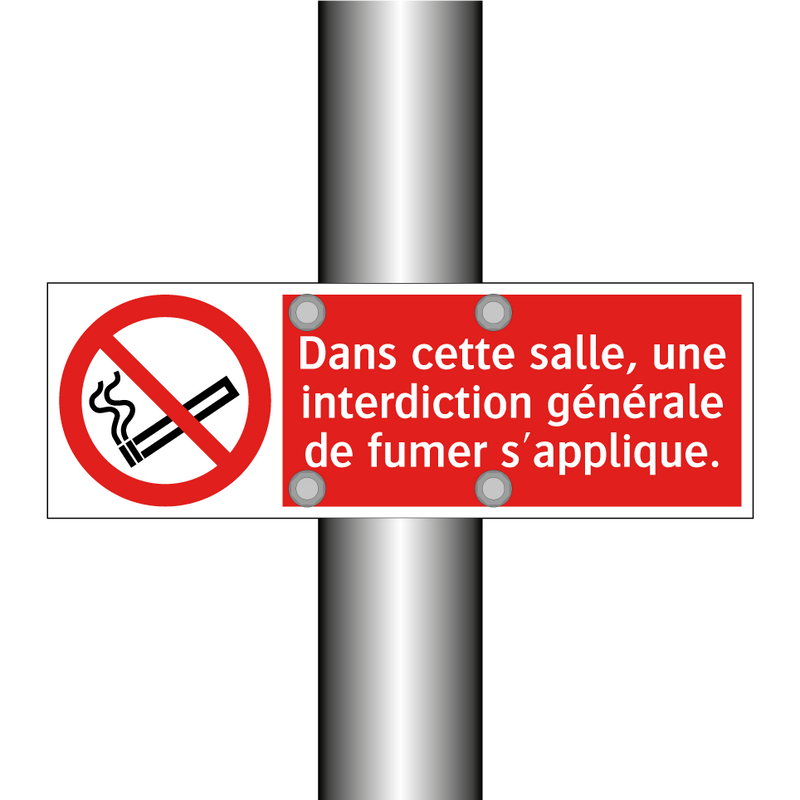 Dans cette salle, une interdiction générale de fumer s'applique.