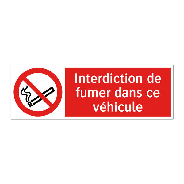Interdiction de fumer dans ce véhicule