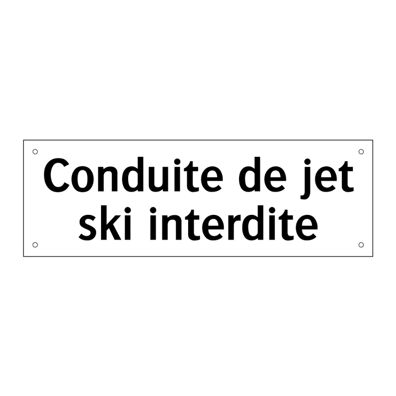 Conduite de jet ski interdite