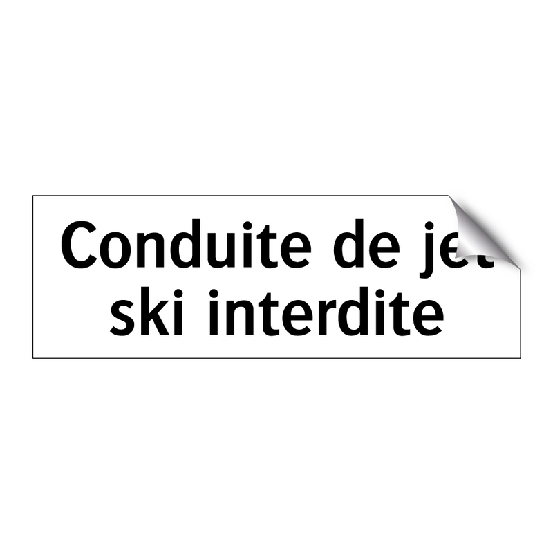 Conduite de jet ski interdite